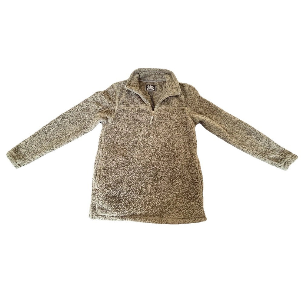 Alpine Sherpa Olive Green Quarter Zip Fleece Pullover Small 12651